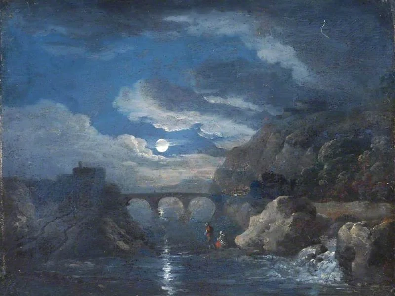 1729-Simon Mathurin Lantara - Paesaggio al chiaro di luna - Bowes Museum